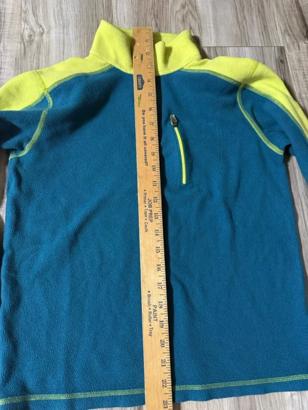 LL Bean Youth Size M Blue Fleece Quarter Zip Pullover Color Block Layering